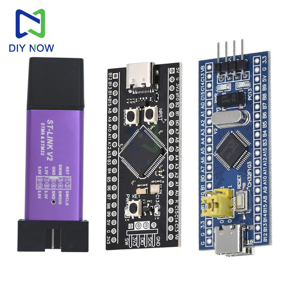 STM32F103C8T6 ARM STM32 Minimum System Development Board STM32F411CEU6 ST-LINK V2 Download Programmer STM32F401RCT6 Type-C USB