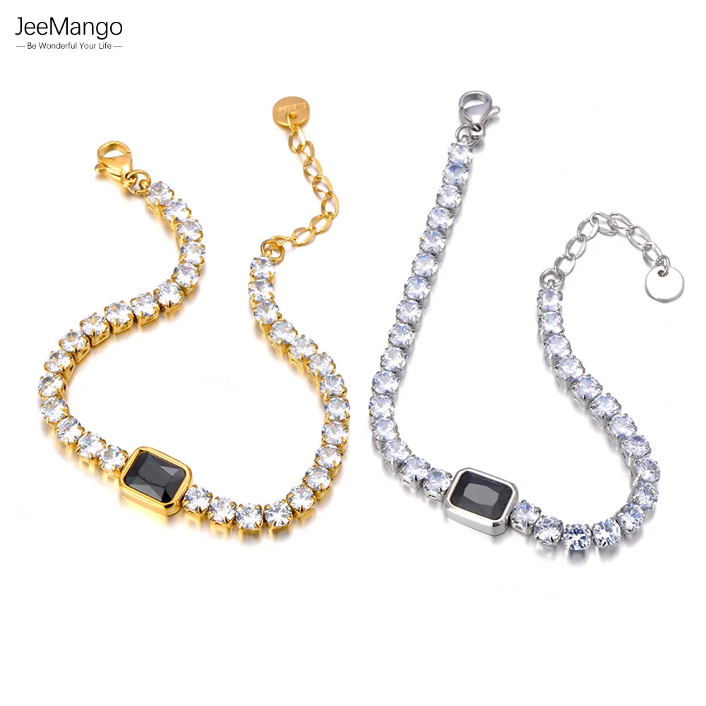 

Женский браслет из нержавеющей стали, с фианитом