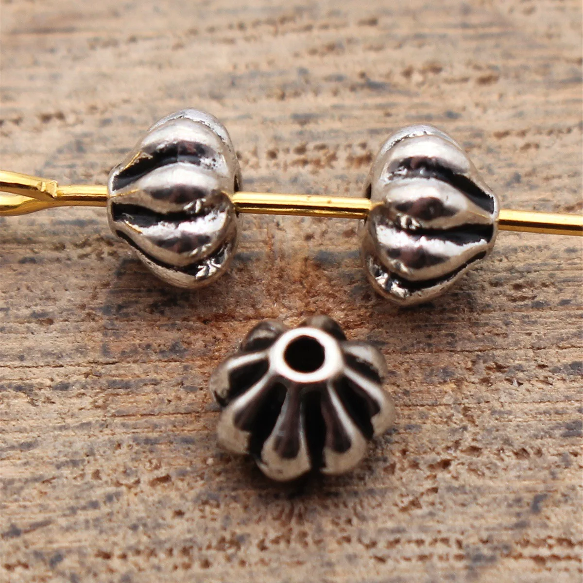40pcs Antique Silver Color Garlic-Shaped Spacer Beads (Pointed At The Top And Rounded At The Bottom) DIY Jewelry Findings