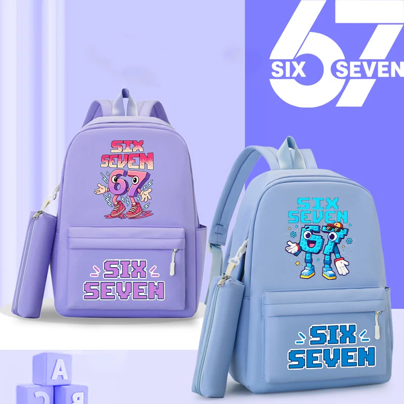 

Steal A Brainrot Boys Girls Backpacks 67 Six Seven Funny Cartoon Ptint Backpack Students Back To School Party Gifts Schoolbag