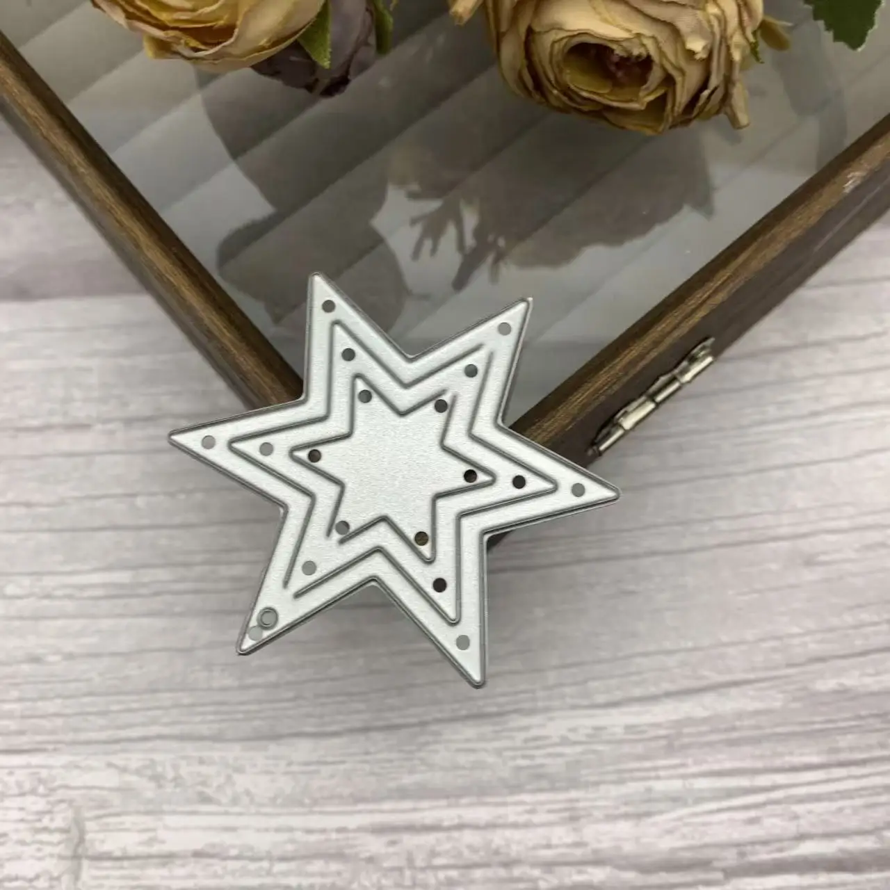Layer Nested Hollow Star Metal Cutting Dies Xmas Star Decor DIY Scrapbooking Card Craft Dies