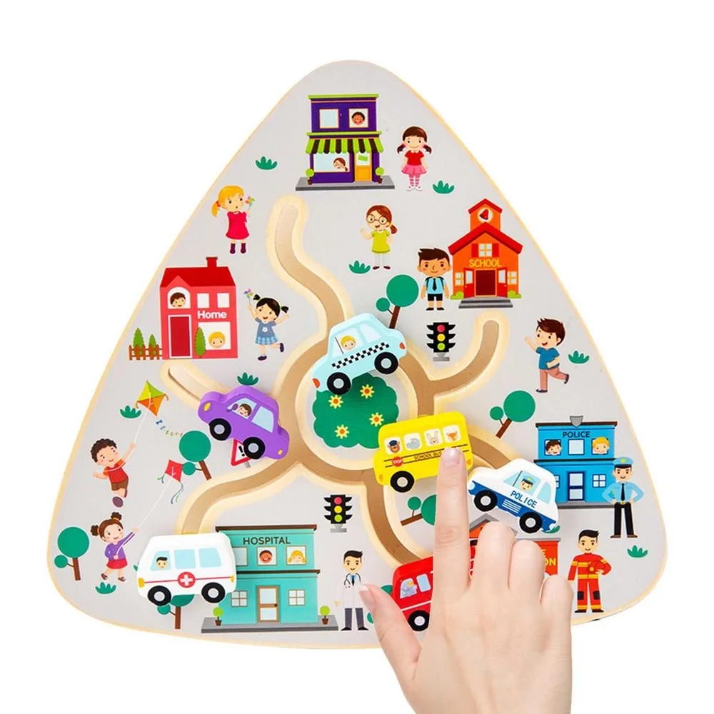 Labirinto per bambini in legno Tavola da passeggio Montessori Educazione precoce Tavole labirinto Montessori Portatile multiuso