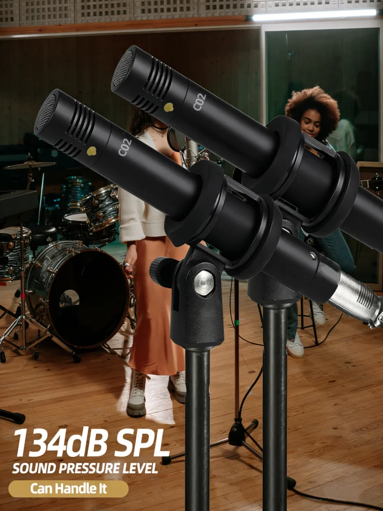 4 szt. C02-Czarne Mikrofony Pojemnościowe Zestaw Mikrofonów do Instrumentów Interfejs XLR Gitara Pianino Typu Pencil Profesjonalny Zestaw Mikrofonów do Nagrywania — zdjęcie produktu 7