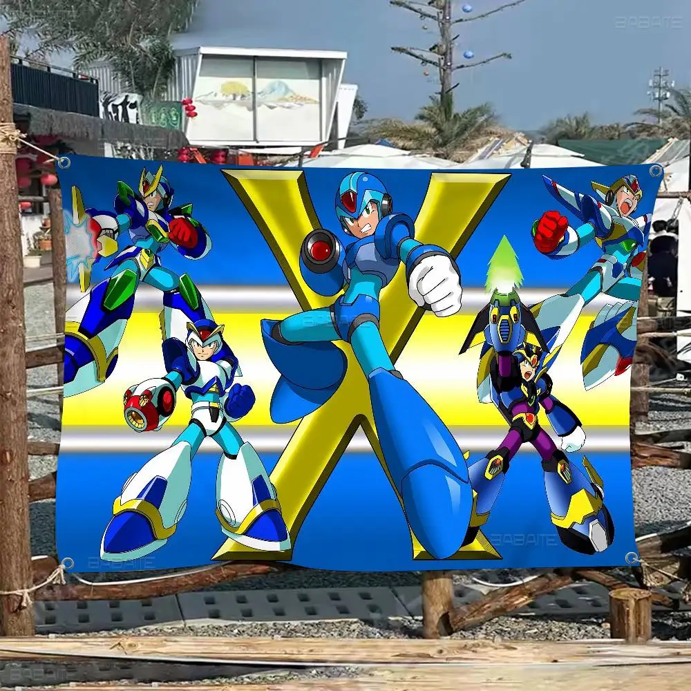 Mega Man X anime Retro Flags Multiple Choice Living Studio Booth Interior Decoration Banner