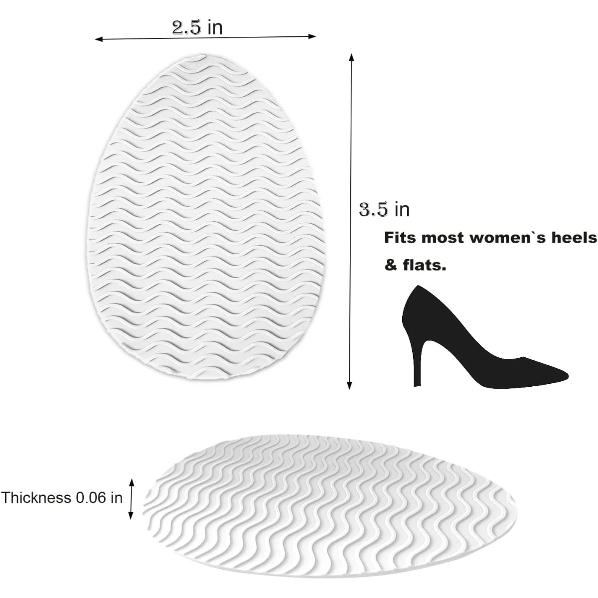 Clear Non Slip Shoe Pads for High Heels Self-Adhesive Anti-Slip Grip Inserts Invisible Traction Stickers Shoes Sole Protector - view 4