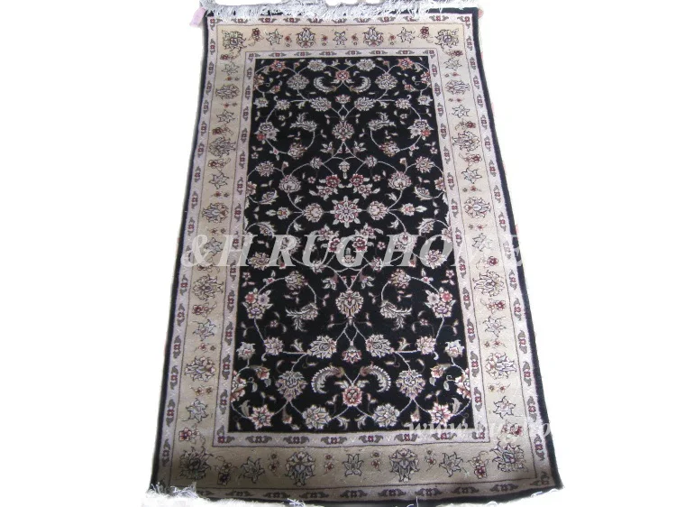 

Free shipping 3'X5' 160 Line Persian carpet, Hand knotted persian rug, wool and silk, mixed dyed yarns