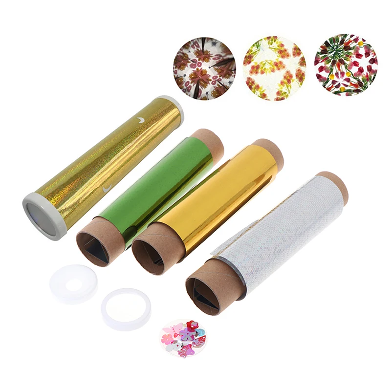 Hot 1Pc DIY Colored Rotating Kaleidoscope Kits Science Educational Craft Kid Toys