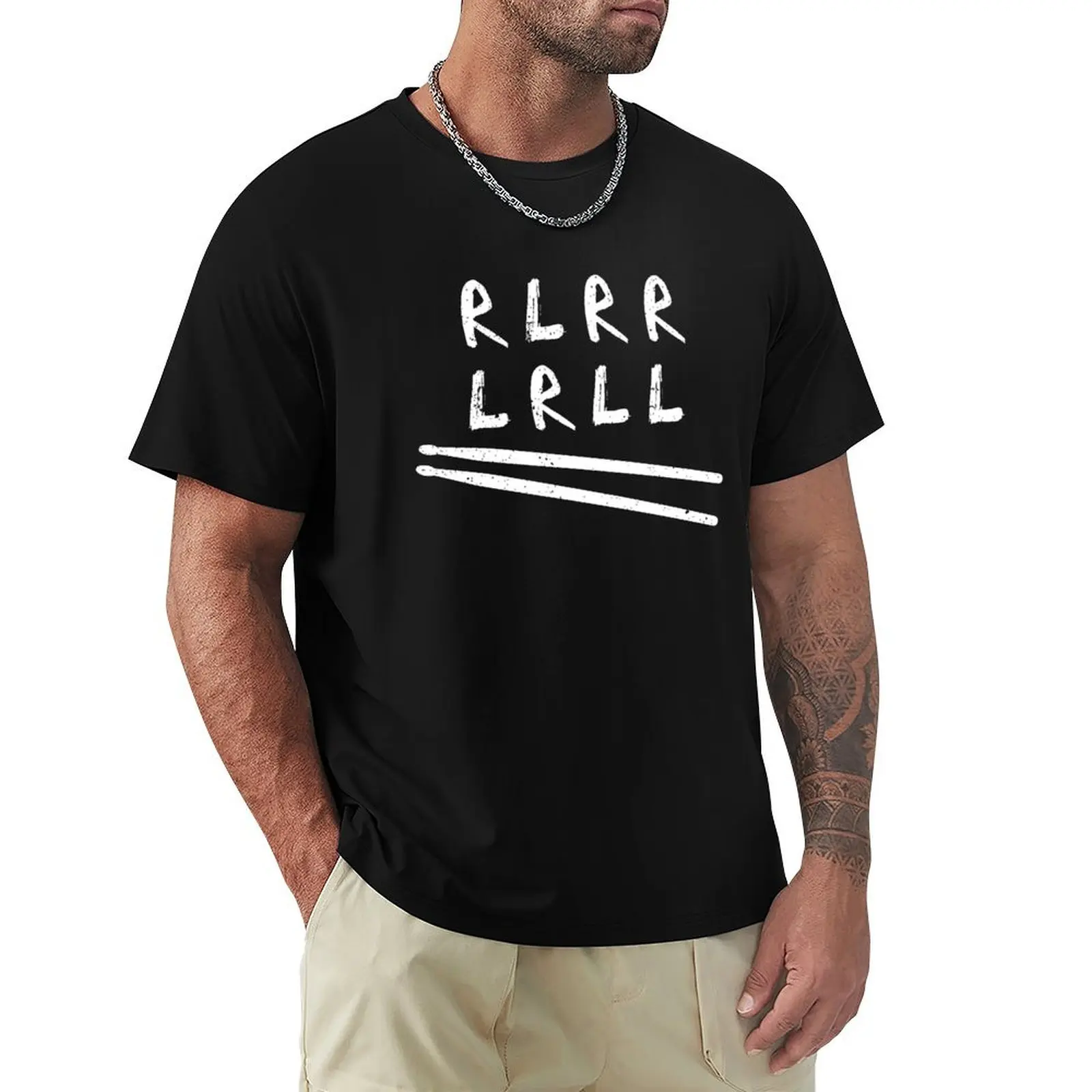 Paradiddle Drum Sticks T-Shirt Basic Short Sleeve Cotton Blend T-Shirt