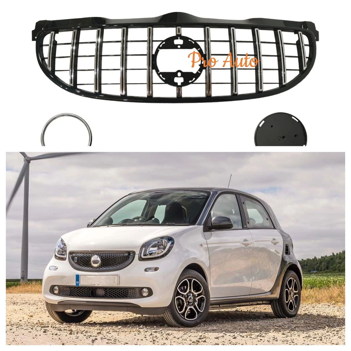 

W453 GT Grilles Front Bumper Grille Mesh for Mercedes Benz Smart Class 2-door 4-door 2015 2016 2017 2018 2019 Grill Car Styling