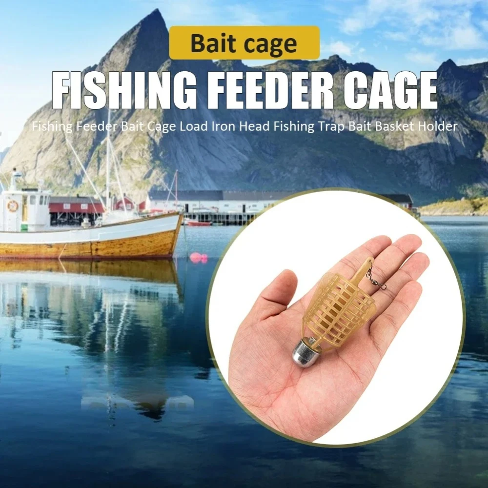 1/2pcs Fishing Hooks Explosion Baits Cage with Iron Head Box Hook Spherical Cage Basket Feeder Holder Fishhook Pesca Tool Tackle