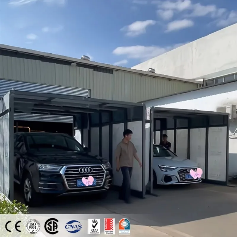 Customized Glass Sunroom Electric Retractable Carport Custom Make Color 3 Panel Fold for Car Use