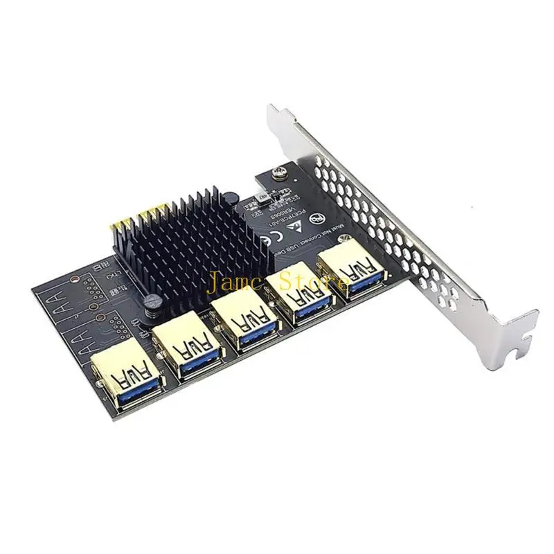 محول LX0B PCIe PCI لمضاعف التوسعة Express 1X إلى 16X من 1 إلى 5 USB3.0