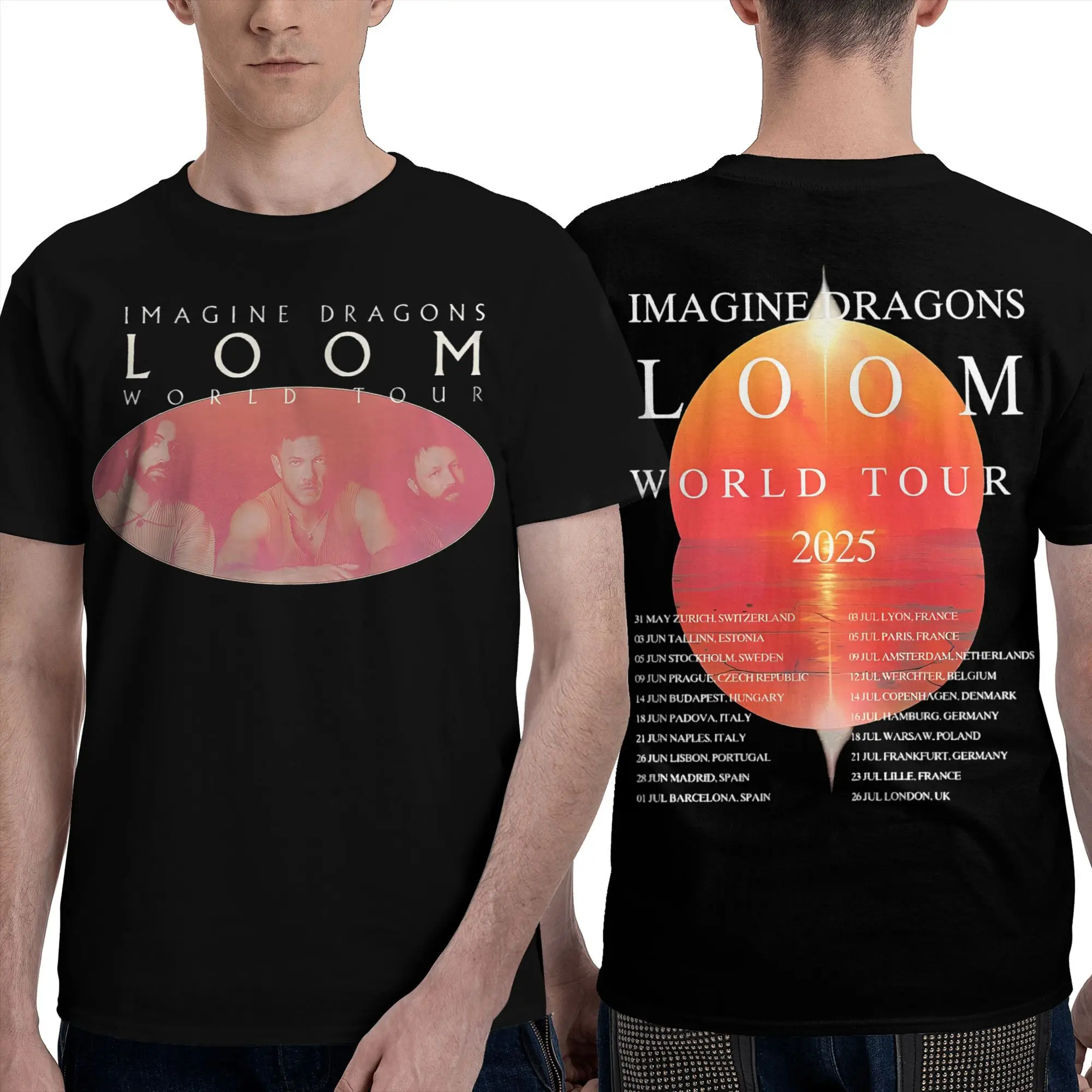 

Всесезонные мужские и женские футболки Imagine Dragons 2025, товары, футболка из 100% хлопка, одежда, удивительная футболка