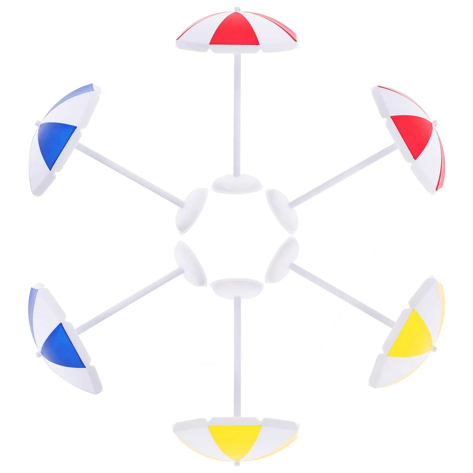 

6pcs Miniature Sun Umbrella Set For Beach Scene Decor Craft Kits Home Office Landscape Accessories Dollhouse Mini Hawaiii Party