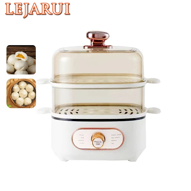 Electric Steamer Multi-Functional Integrated Household two-Layer Stainless Steel Large Capacity Box Breakfast Machine Timing