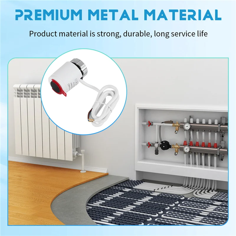【Flash Sale】230V Normally Closed NC M30x1.5Mm Electric Thermal Actuator For Underfloor Heating TRV Thermostatic Radiator Valve