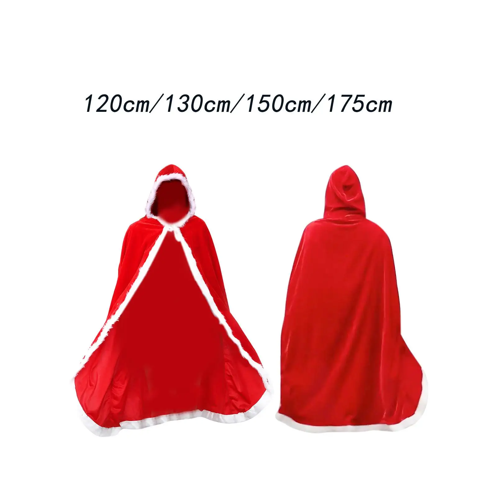 Christmas Hooded Cape Cloak Robe Cosplay Hand Wash Durable Soft Skin Friendly Fabric Cosplay Cape Outfit for Dress up Party