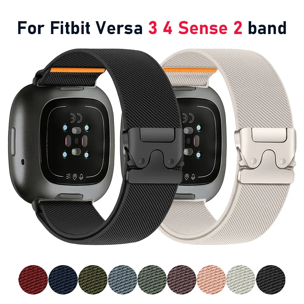 ملحقات لساعة Fitbit Versa 3 4 Sense 2 الفرقة الذكية البديلة بحزام من النايلون سوار كوريا Fitbit Versa4 3 حزام المظلة #1