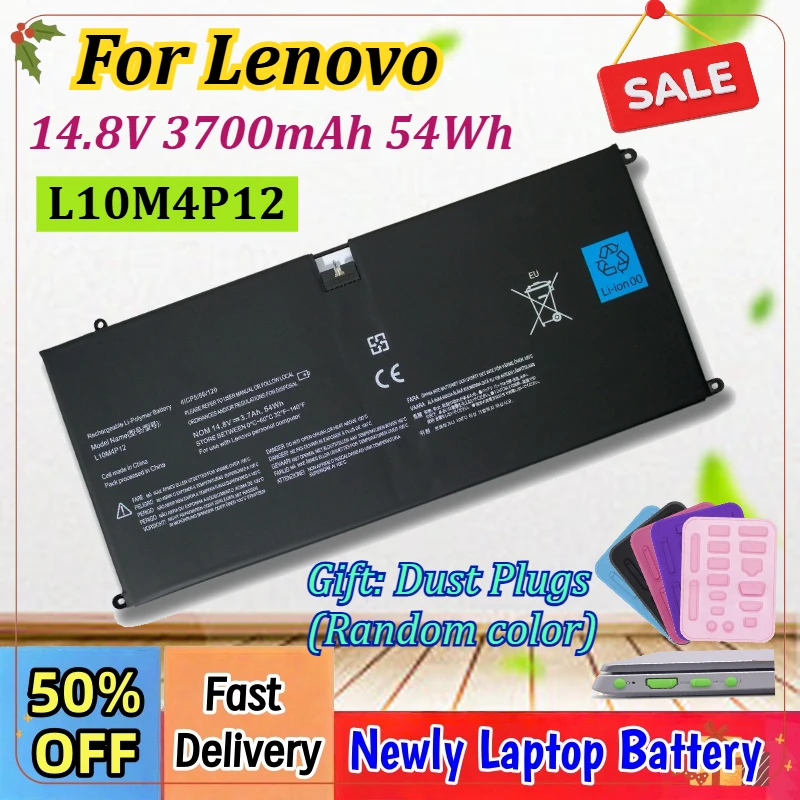 

14.8V 54Wh 3700mAh L10M4P12 Laptop Battery For Lenovo IdeaPad Yoga 13-IFI Yoga13-ISE Yoga13-ITH U300 U300S U300S-IFI U300S-ISE