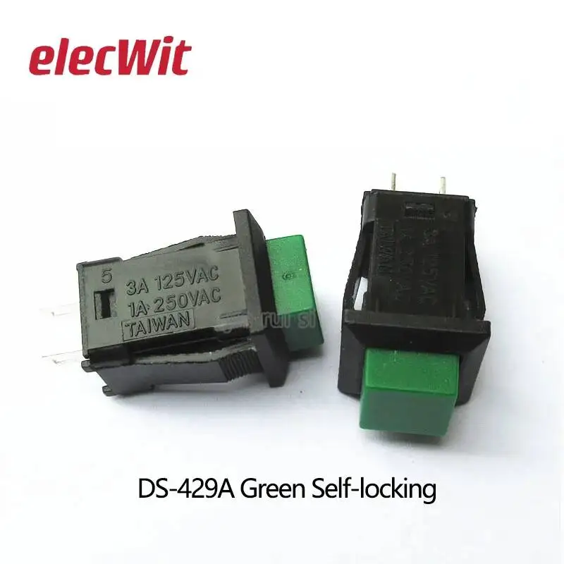 DS-429 14mm chwilowy kwadratowy przycisk przełącznik 1A/250VAC 3A 125V DS429B czerwony Reset/bez blokady — zdjęcie 6