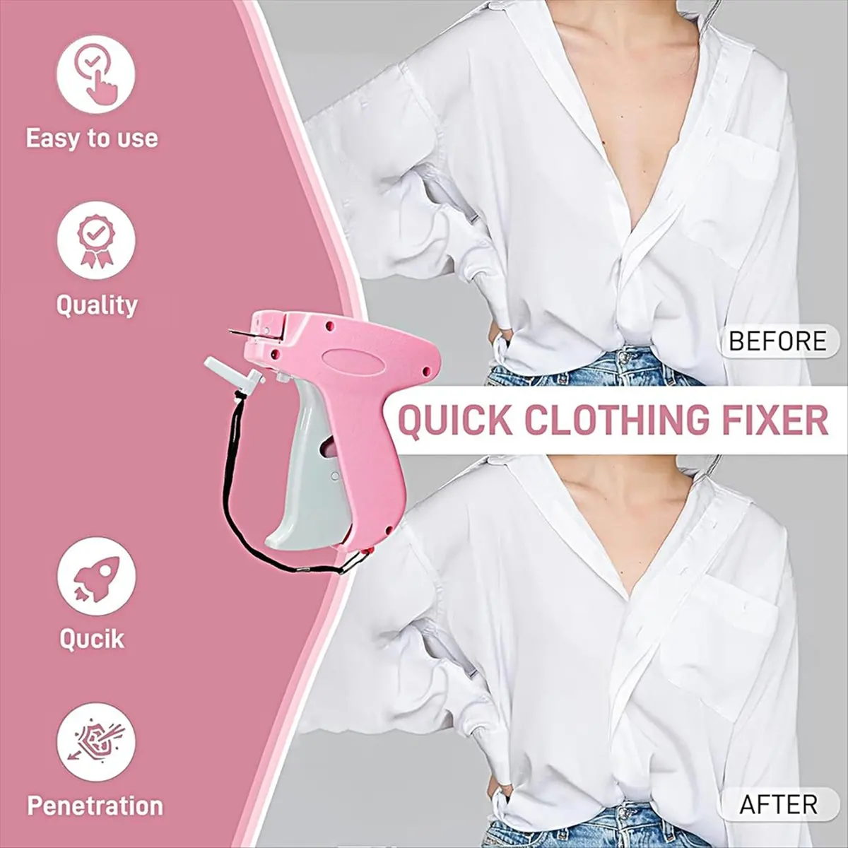 L! DT949^Suture Machine for Clothes,Handheld Sewing Machine Quick Clothing Fixer Sewing Kit with 2000 Fasteners