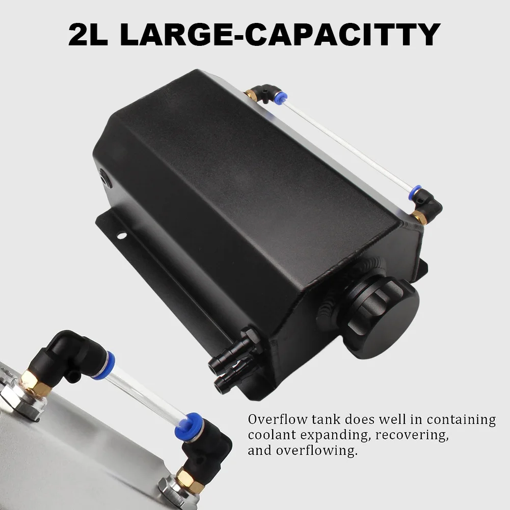 2л бутылка для перелива охлаждающей жидкости радиатора, масляный уловитель из алюминиевого сплава, универсальная банка для перелива охлаждающей жидкости радиатора, автомобильные аксессуары