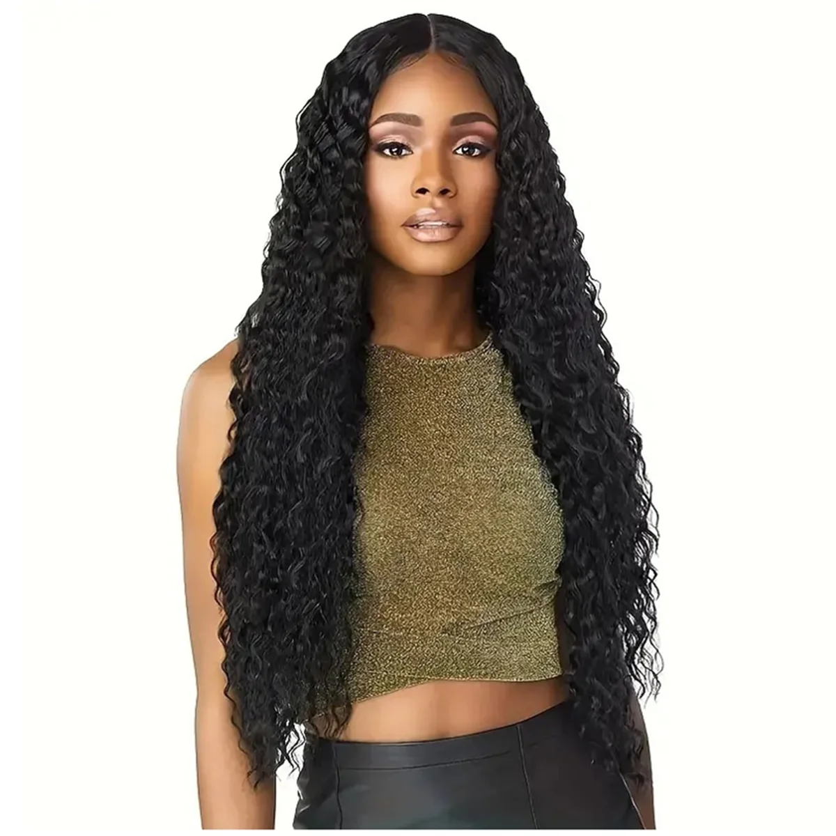 AT13 Perücke HD Lace Front Perücke Mittelscheitel Lange lockige Big Wave Perücke Damenperücke