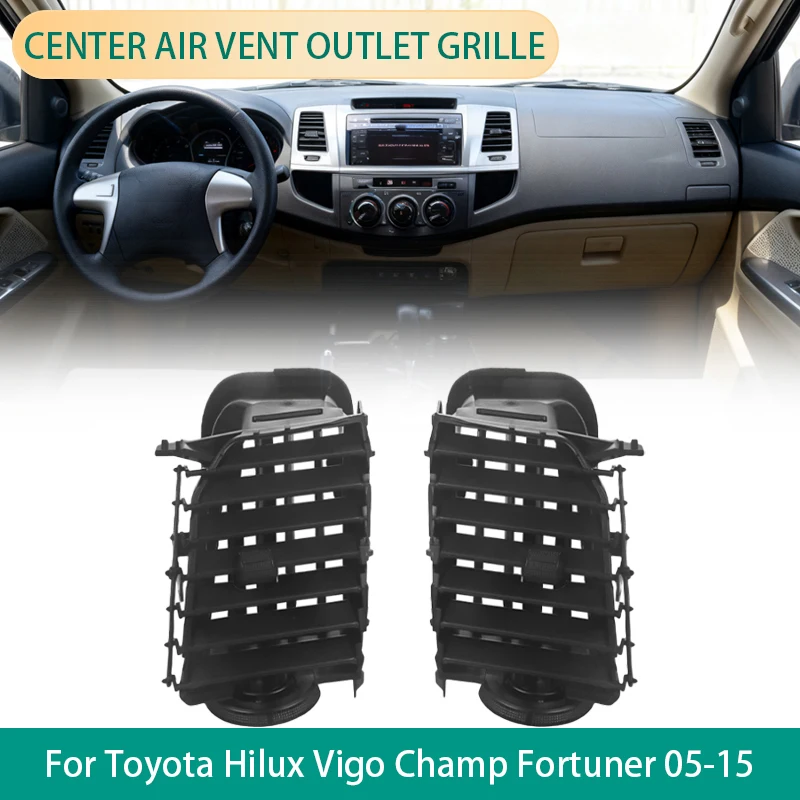 

2 шт. передняя приборная панель автомобиля, центральная вентиляционная решетка для Toyota Hilux Vigo Champ Fortuner 2005-2015 55680-0K010 55685-0K010