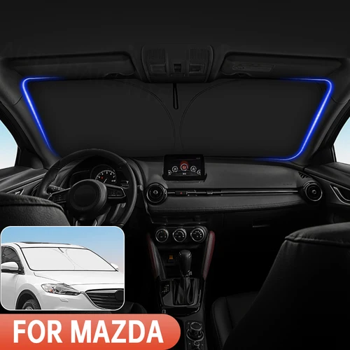 Para Mazda CX5 CX30 CX50 2 3 MX30 CX9 CX90 cubierta parasol para parabrisas de coche visera de ventana delantera protección UV Interior de coche