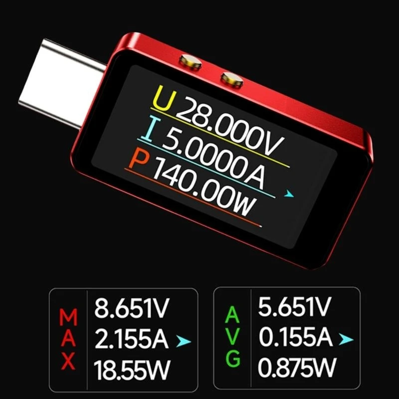 E8BA USB Tipo C Voltajes corriente Probador capacidad para detección energía computadora del teléfono