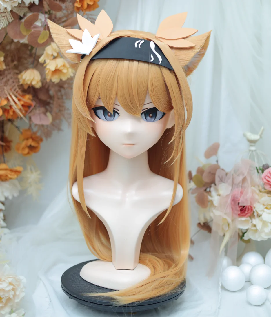 (NFD36--10)Customize Full Head With Lock Pretty Female/Girl Japanese Animego Character Kig Cosplay Kigurumi Mask Crossdress Doll