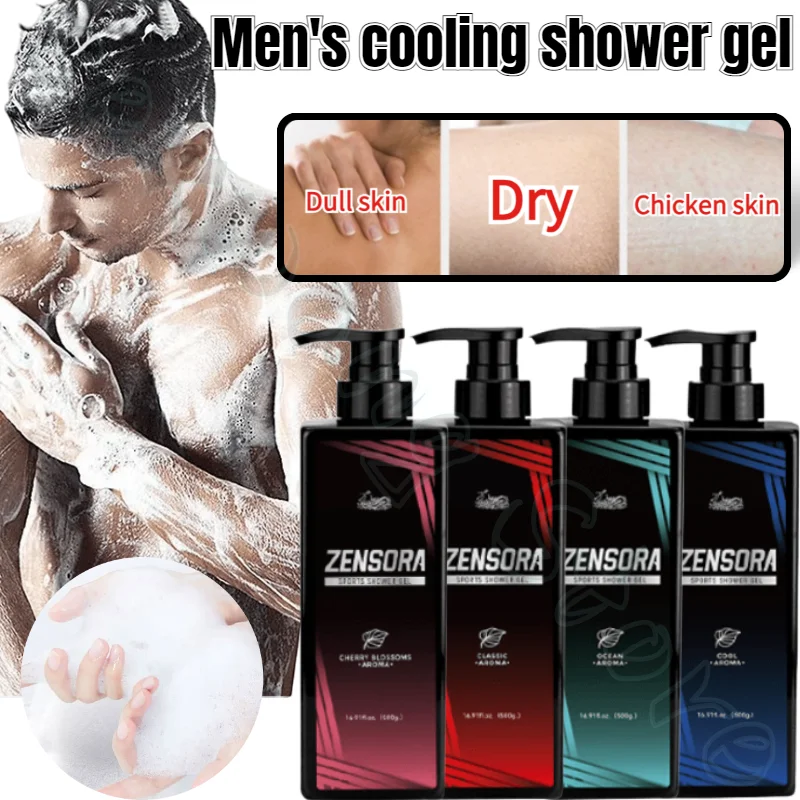 Thai Sports Shower Gel Classic Cooling Cologne Refreshing Oil Control Long-lasting Fragrance Men's Shower Gel 500g