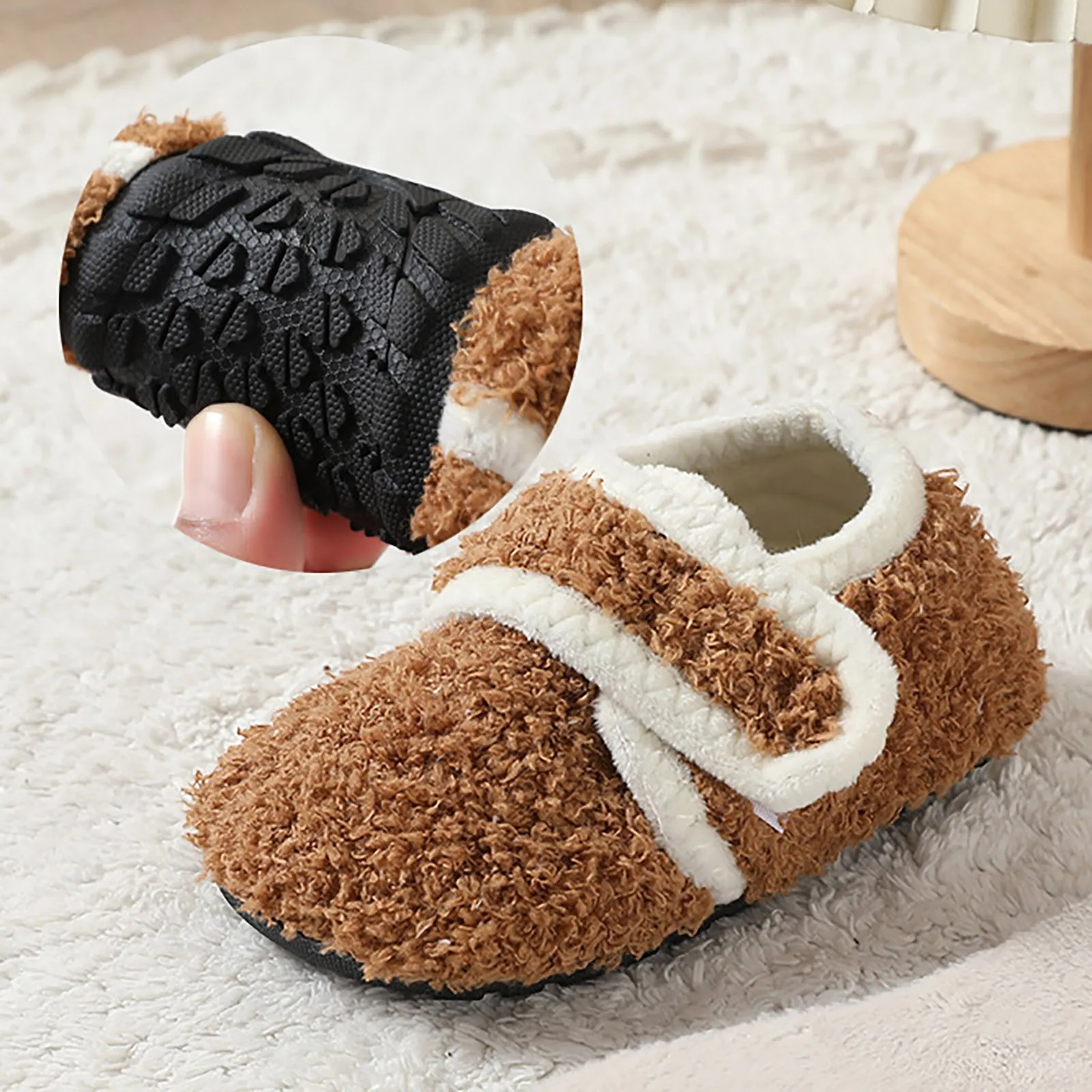 Fluffy Children Floor Slippers Kids Cute Home Non Slip Cotton Colorful Slippers Cute Funny Plush Fluffy Indoor Home House Shoes