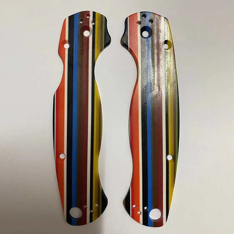 NEW Custom Made Rainbow Texture Knife G10 Grip Handle Scales For Genuine Spyderco C81 Paramilitary2 Para2 Knives DIY Making Part