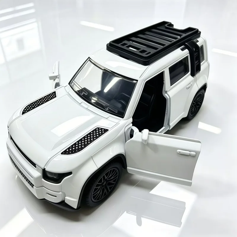 1:36 Scale Hard‑Style Off‑road SUV Diecast Model, Openable Doors, Roof Rack & Side Ladder, Two‑color Options, Vehicle Replica fo