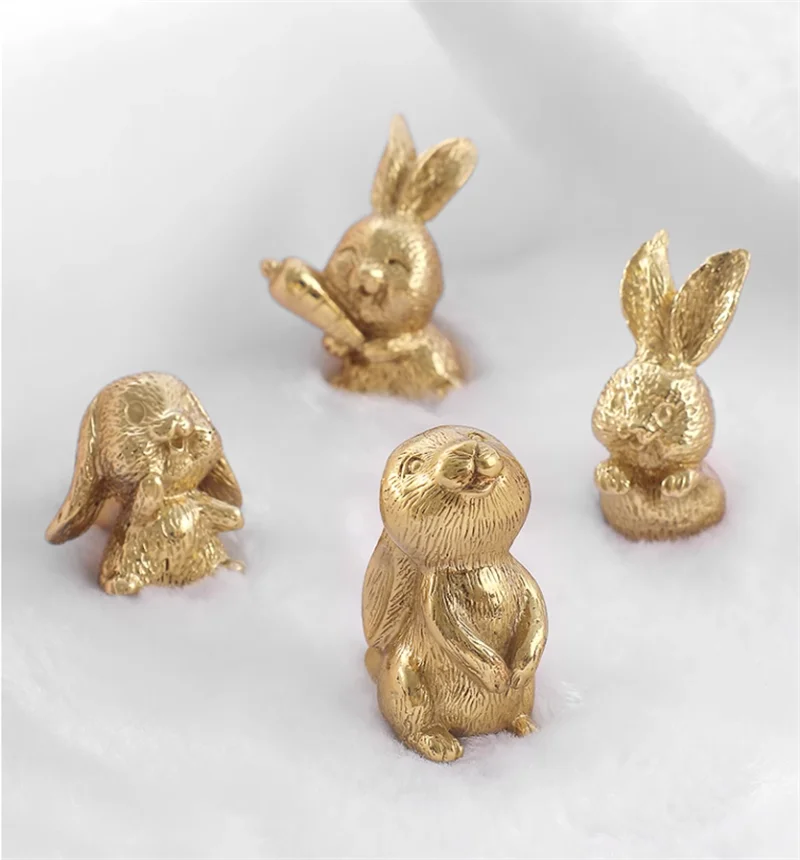 Full Copper Furnitue Handle Single Hole Drawer Door Knob Gold Monkey Rabbit Shape Wardrobe Cupboard Cabinet Door Handles Pulls