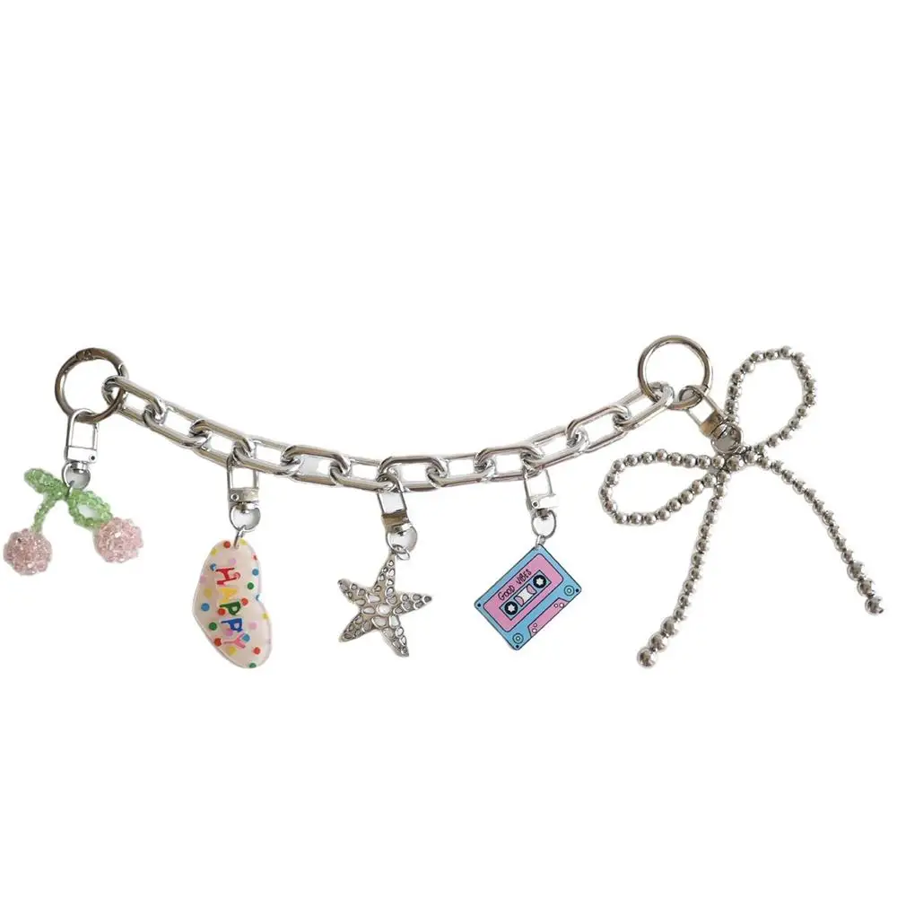 

Bag Chain Charm For Women Girl Cute Bag Pendant Keychain Decoration Starfish Bow Heart Package Hanging Chain Jewelry Accessories