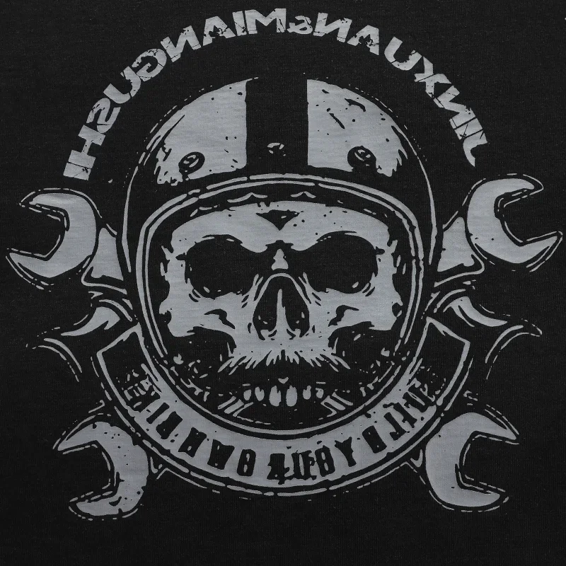 

Cotton Casual Sports Skull Printing American Street Trend Brand Short Sleeve T-Shirt Loose Crew Neck Men's T-Shirt
