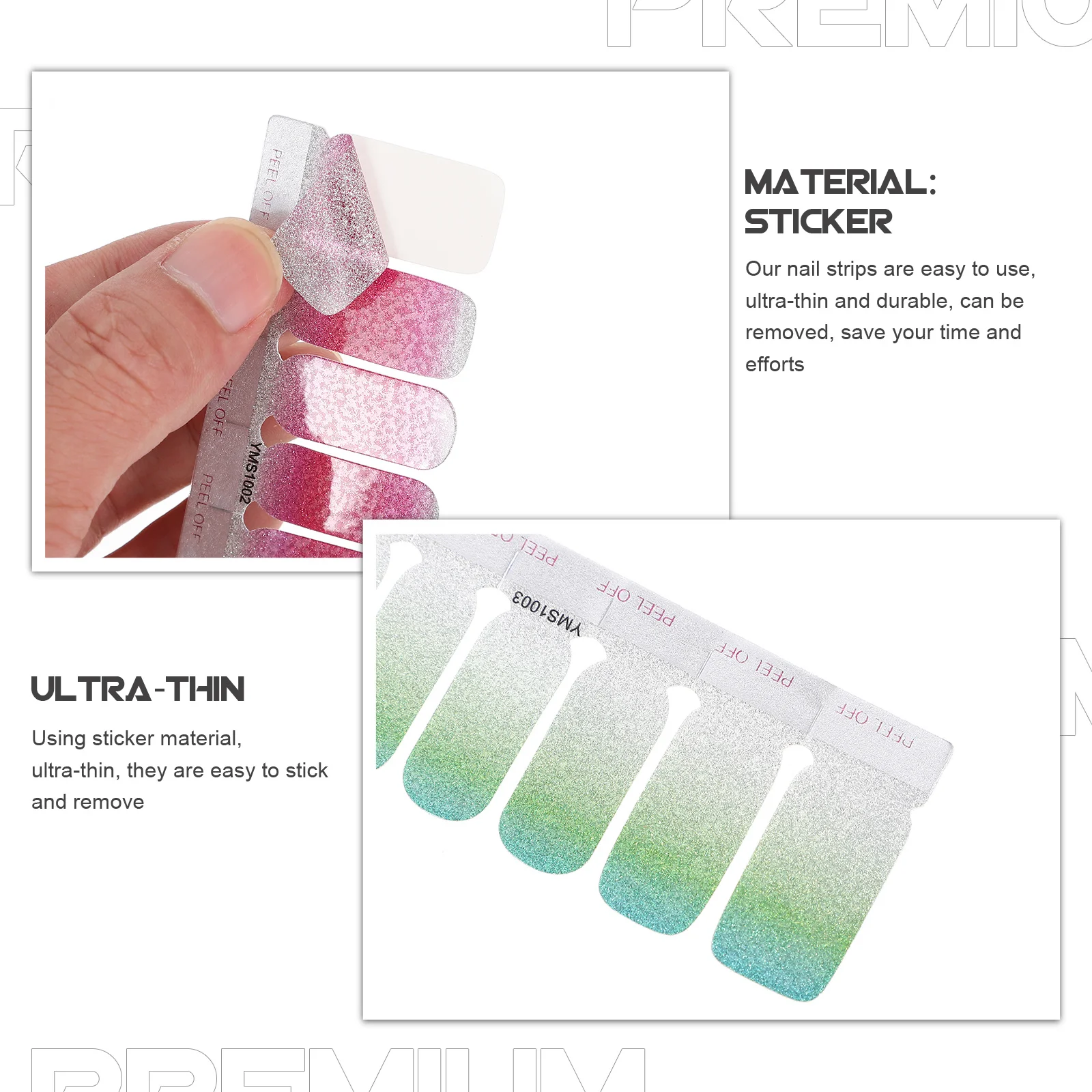 5장 네일 폴리시 스티커 데칼 풀 커버 간편 적용 제거 내구성 DIY 홈 살롱 웨딩 파티 데이트 네일 폴리시 스트립