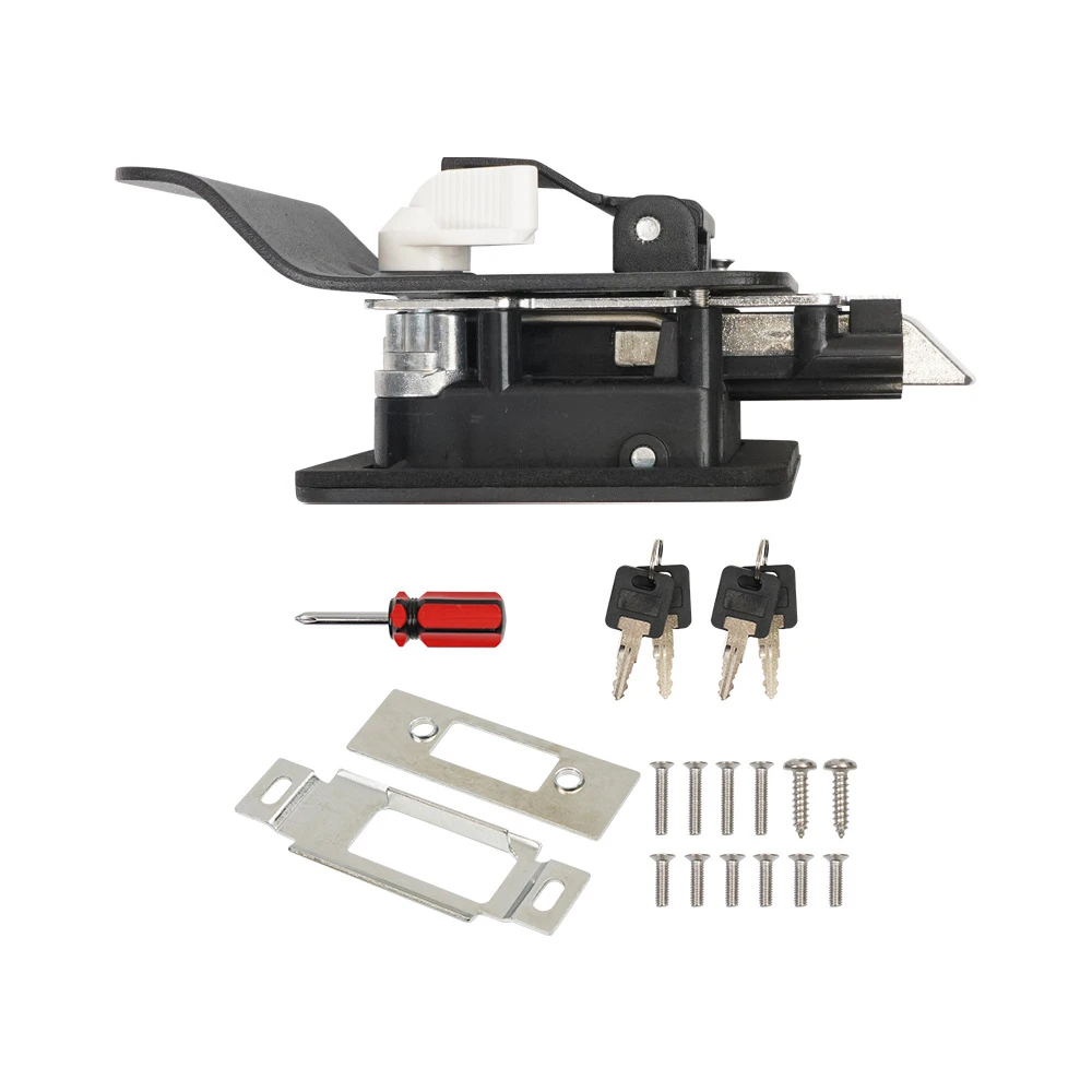 For RV Camper Travel Trailer Cargo Horse Trailer Metal Replacement Door Lock Paddle Deadbolt Handle with Keys