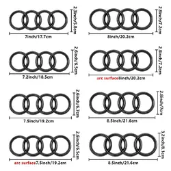 For Audi A3 A4 A5 A6 A7 Q2 Q3 Q5 Q8 TT Sline 4 Ring ABS Car Hood Front Bonnet Grill Rear Trunk Emblem Logo Badge Sticker Decal