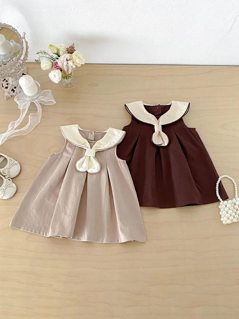 New Summer Girls Sleeveless Dress 9M-4T Cute Vintage Style Kids Princess Dress Color Blocking Lapel Baby Clothes - AliExpress 1501 New Summer Girls Sleeveless Dress 9M-4T Cute Vintage Style Kids Princess Dress Color Blocking Lapel Baby Clothes - AliExpress 1501