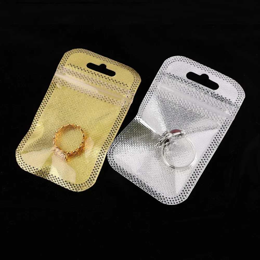 50Pcs Transparent Self Sealing Bags Resealable Pouch Jewelry Packaging Storage Earrings Rings Necklace Display Plastic Bag