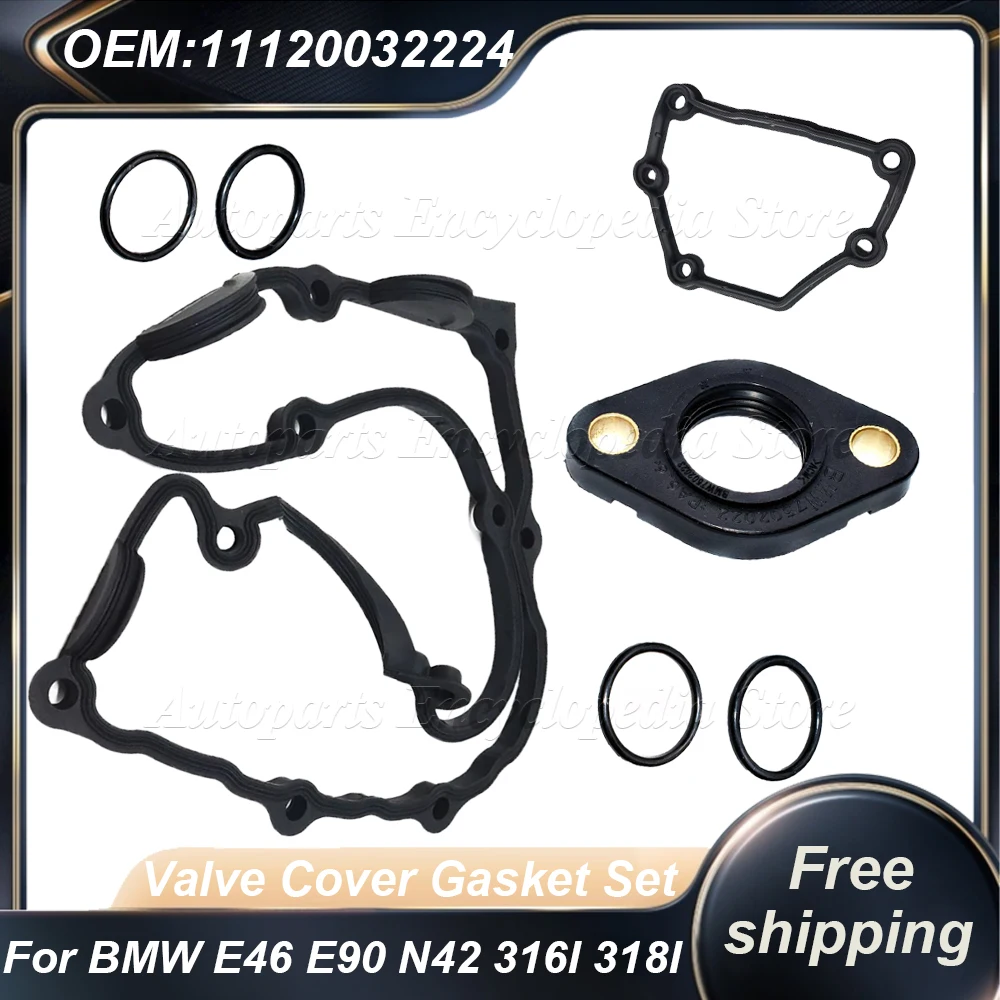 For BMW E46 E90 N42 316I 318I 318Ci 316Ti 153729301 11120032224 Valve Cover Gasket Set 11120028033