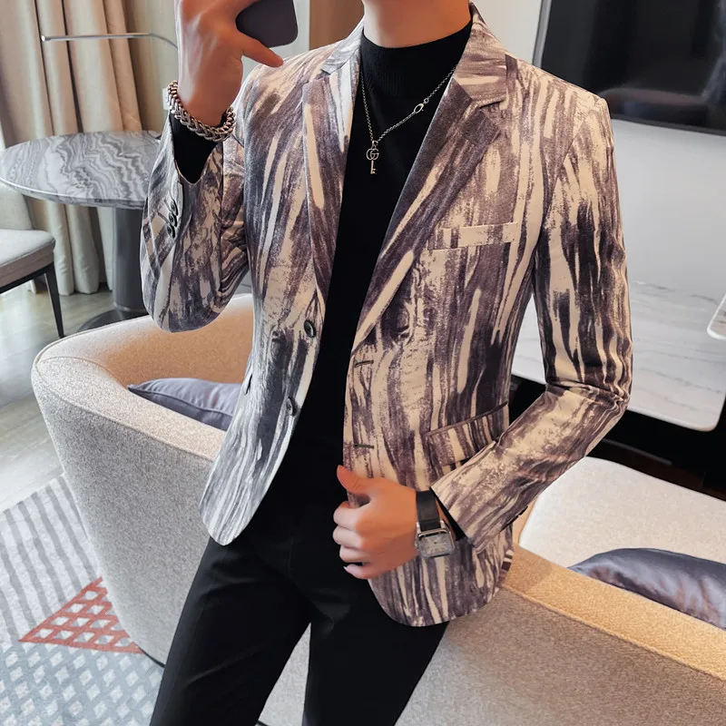 Brand Clothing Autumn Winter Men Blazers Fashion Casual Business Suit Jackets Slim Fit Wedding Banquet Party Social Dress Coat