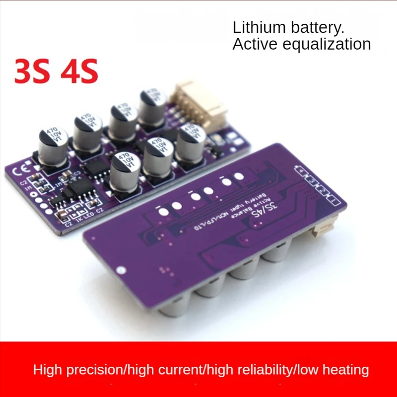 3S-4S 1.2A Li-Ion Lifepo4 Battery Capacitive Equalizer Board 18650 Battery Equalizer Energy Transfer Capacitor BMS Board