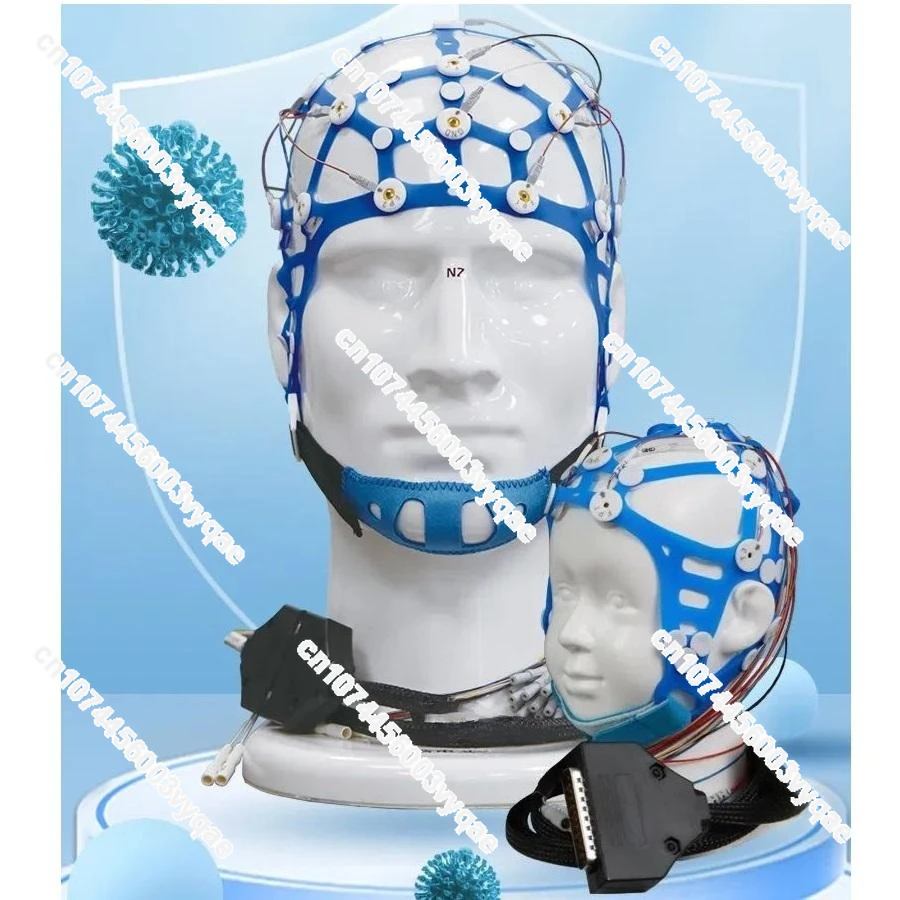 Electrode Fixed CapUsed with Conductive Paste EEG Cap EEG Cap Free Positioning Disc Blue 2 32-lead M size 54cm-58cm 20lead Isize