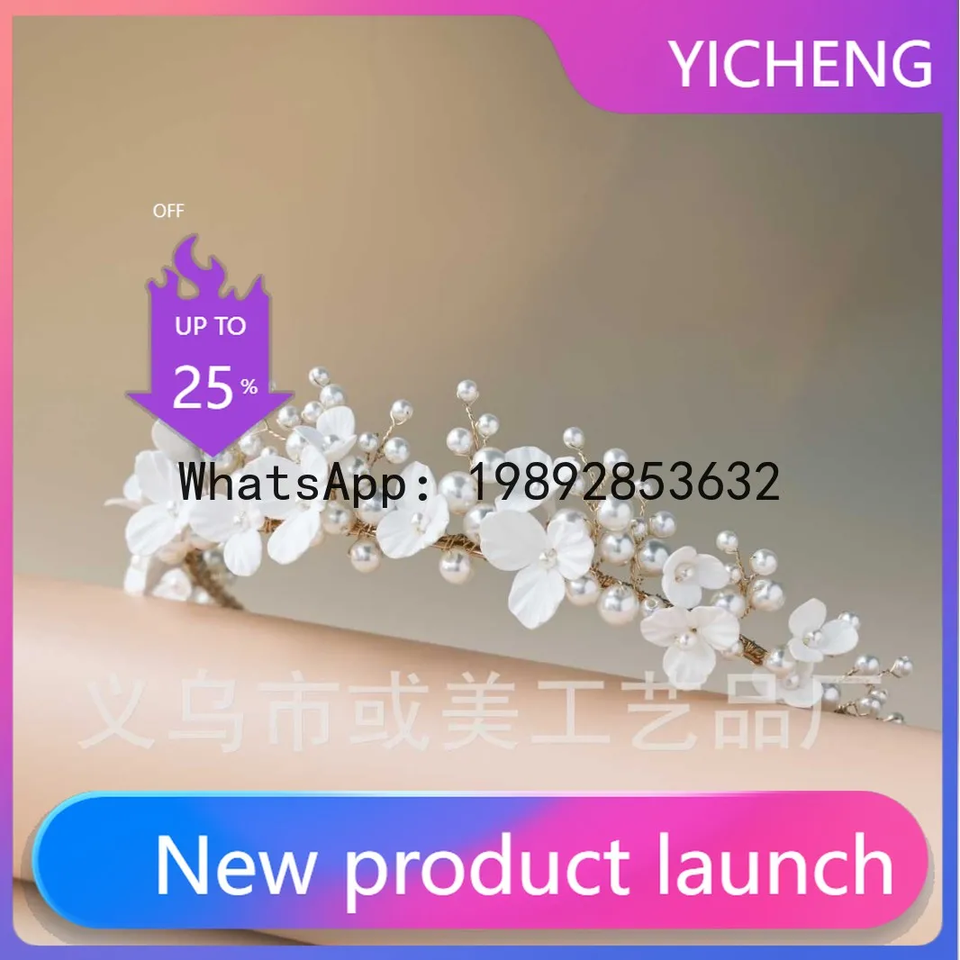 

FS Bridal Headwear Crown Hair Accessories Handmade Garland Headband Western Wedding Dress Accessories