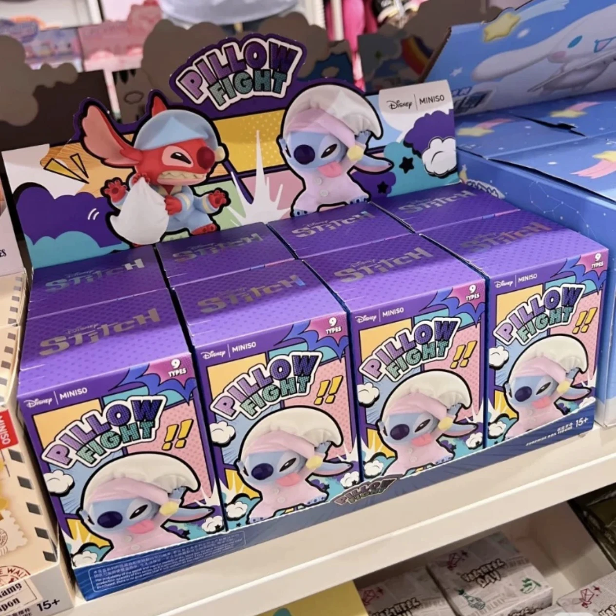 Stitch Pillow Fight Blind Box Figur Niedliches Alien-Sammelspielzeug Lilo und Stitch Anime-Dekor Geschenk für Fans Kinder