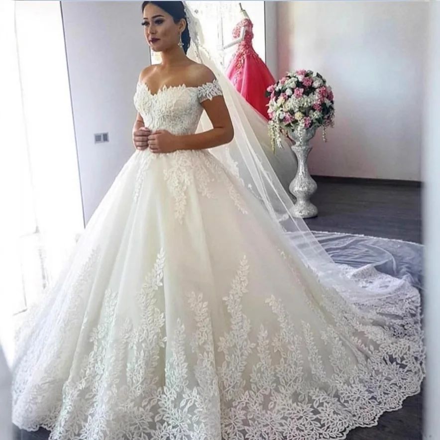 صيف جديد Sle الزفاف الدكتور حجم كبير واحد الكتف تول تنورة قطار المرأة الصينية Faionable منتصف الخصر ثوب #4